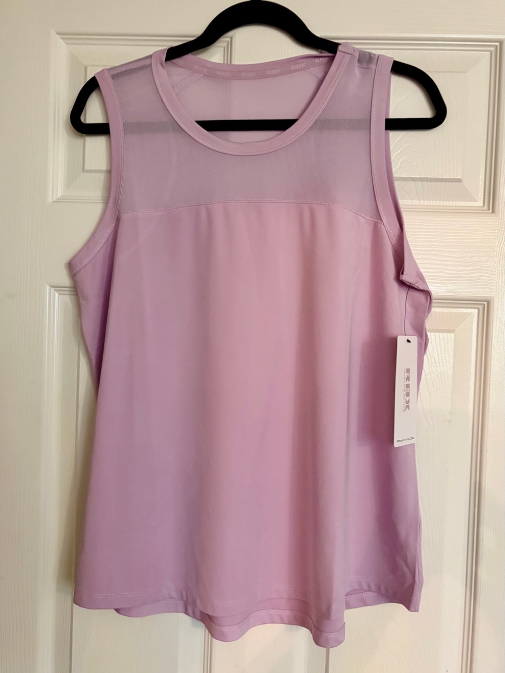 NWT RBX Lavender Mesh Yoke Athletic Tank, Sz XL